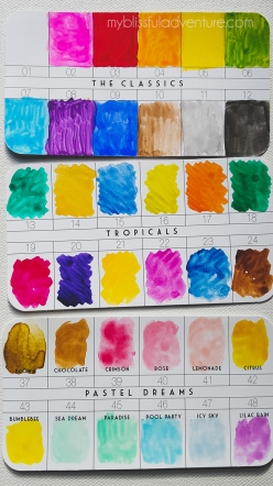 prima watercolor confections color palettes and color swatches